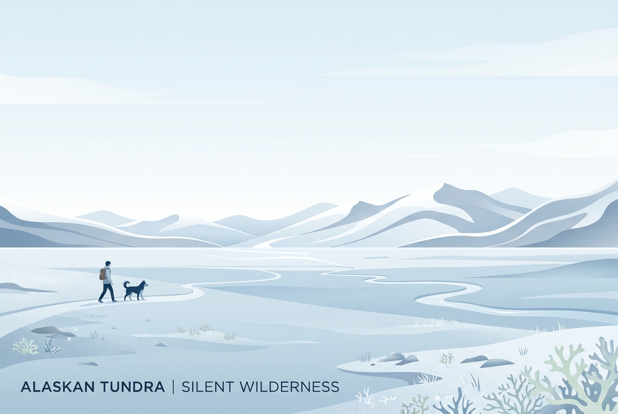 Serene mountain ranges stretching into the soft sky