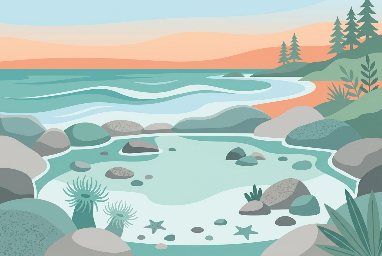 Pacific Northwest Tidepool Illustration